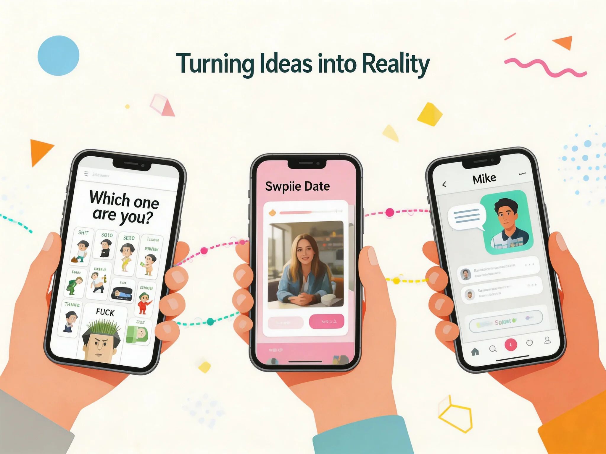 SeaVerse vision visual showing the shift from one-way AI generation to playable, usable, and shareable AI experiences