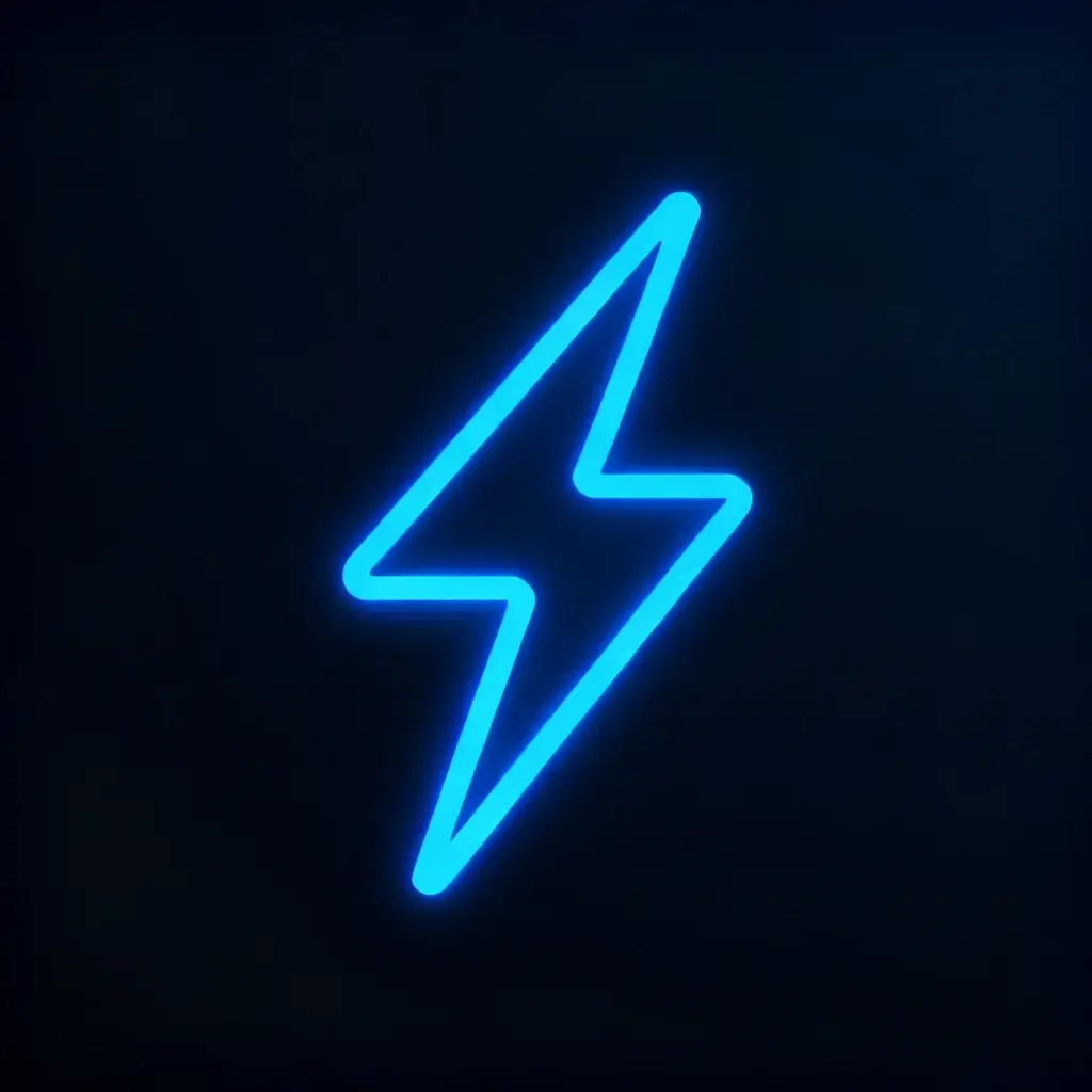 bright blue lightning bolt icon